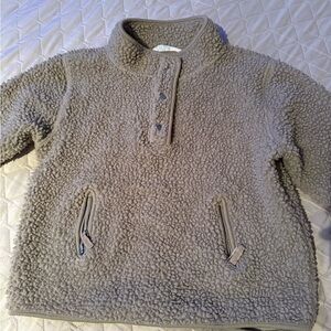 H&M kids taupe Sherpa half zip sweatshirt size 7